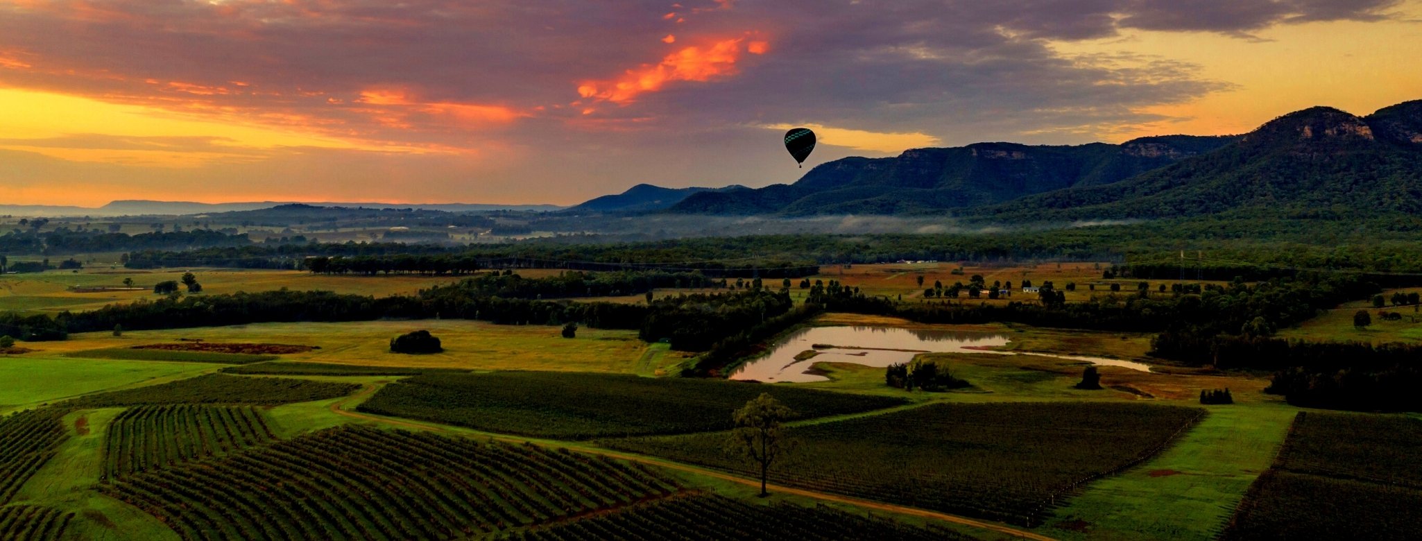 Hot air sunrise balloon ride in the Hunter Valley, New South Wales