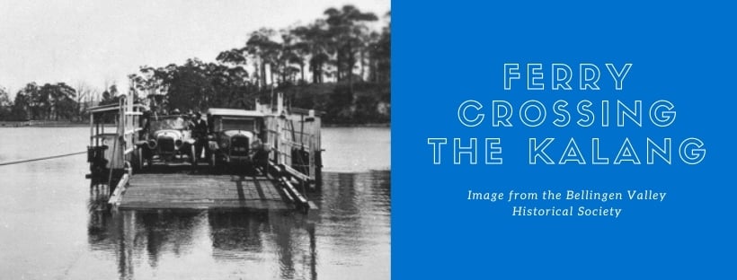 Ferry crossing the Kalang river image from the Bellingen Valley Historical Society