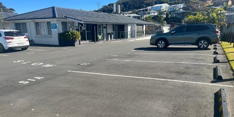 Story-based intervention - My Holiday at Seaside Holiday Resort in Fingal Bay  - Visiting parking space near the accessible office