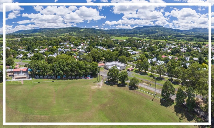 Aerial of the historic town of Berry by Dee Kramer Photography; Destination NSW