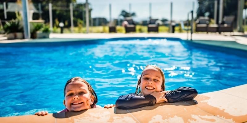 Blog Social Stories - My Holiday at Riverside Holiday Resort in Urunga - Children in the pool
