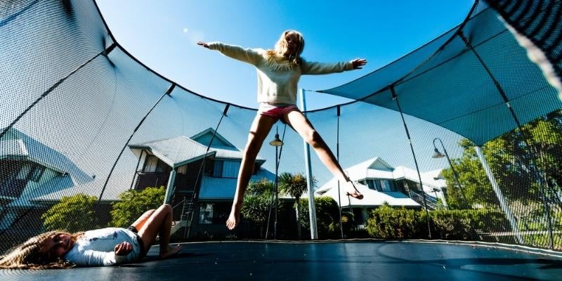 Blog Social Stories - My Holiday at Riverside Holiday Resort in Urunga - Children playing on the trampoline