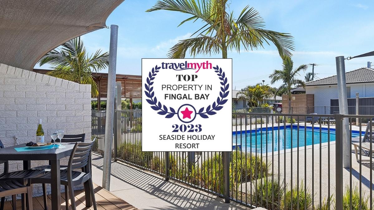 Seaside Holiday Resort earns the Travelmyth accommodation Top Property in Fingal Bay Award